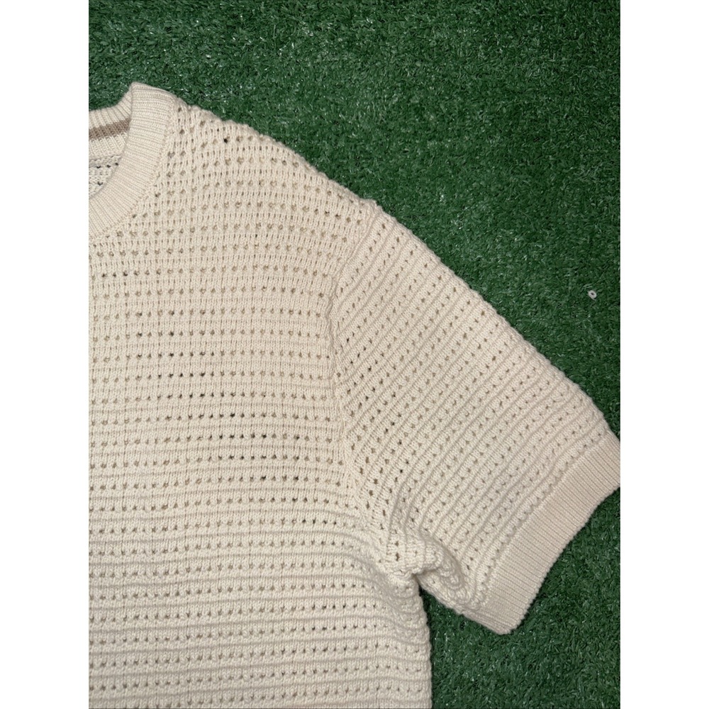 Steel & Jelly Cream Short Sleeve Sweater Mens Casual Knit Top - Picture 3 of 7